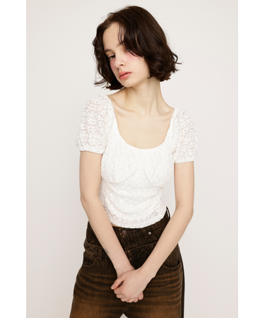 PUFF SLEEVE GATHER CUT トップス
