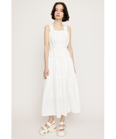 ASYMMETRY FRILL ロングワンピース