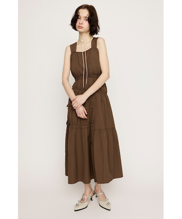 ASYMMETRY FRILL ロングワンピース