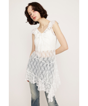 HEM DESIGN LACE FRILL L／トップス