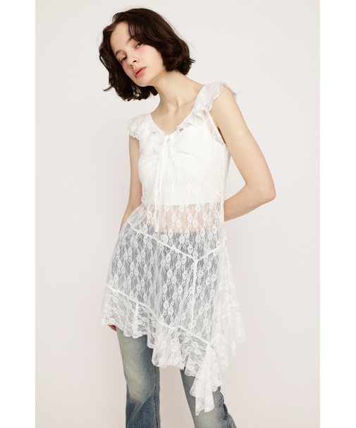HEM DESIGN LACE FRILL L／トップス