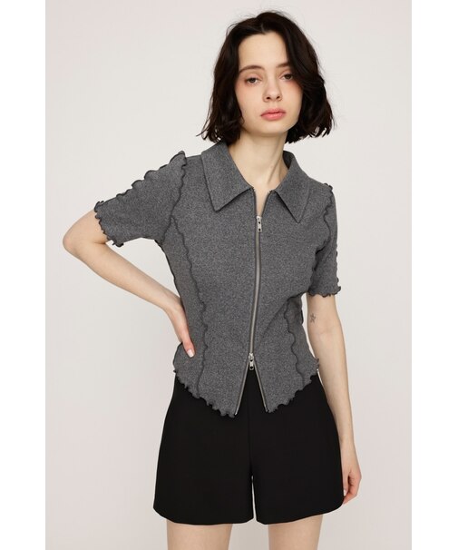 FRONT ZIP LINKING トップス