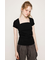 SQUARE NECK CUT トップス