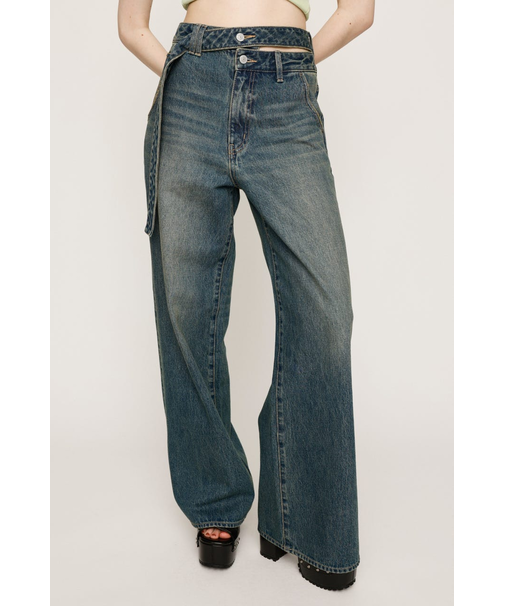 DOUBLE HOLE BELT STRAIGHT パンツ
