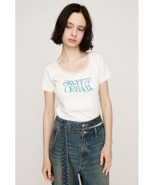 FRONT LOGO RIB トップス