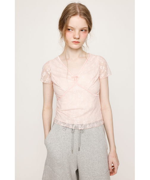 V/N VELOURS TAPE LACE トップス