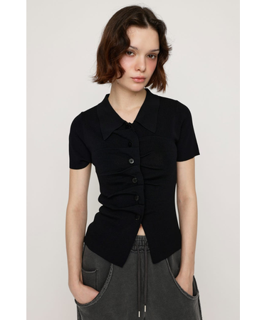 FRONT BUTTON KNIT トップス