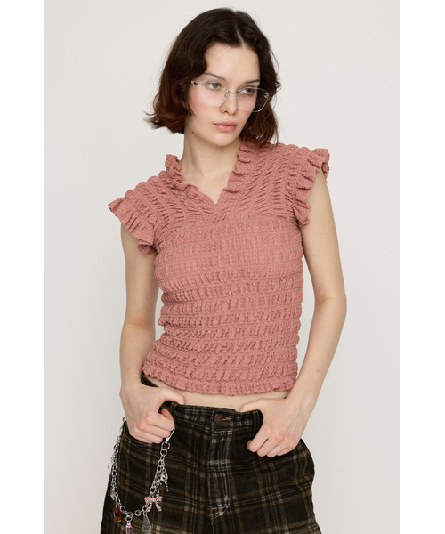 FRONT ZIP FRILL トップス｜スライの通販｜&mall（アンドモール）三井