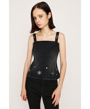 STUDS DENIM BUSTIER-E