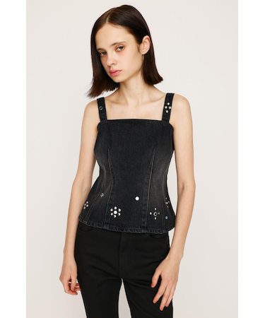 STUDS DENIM BUSTIER-E