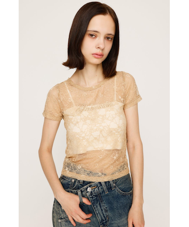 CUT LACE EMBROIDERY Tシャツ