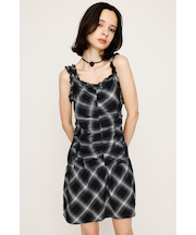 CHECK FRILL ショートワンピース