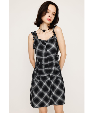CHECK FRILL ショートワンピース