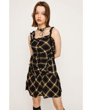 CHECK FRILL ショートワンピース