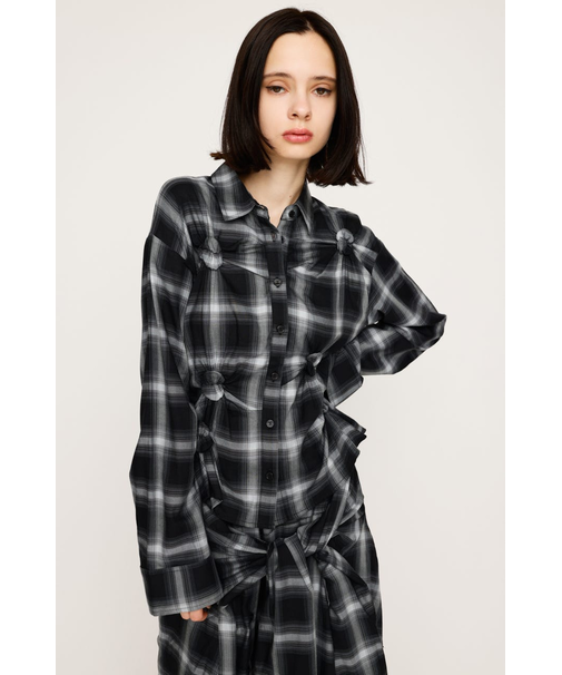 CHECK KNOT DETAIL シャツ