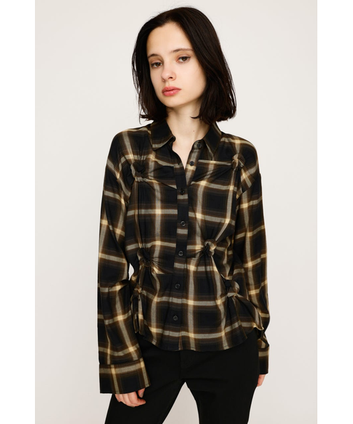 CHECK KNOT DETAIL シャツ
