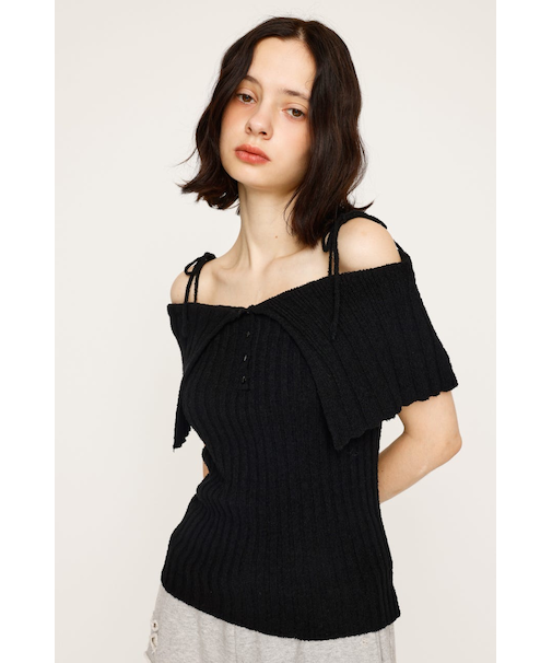 OFFSHOULDER RIB HG トップス