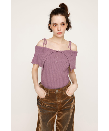 OFFSHOULDER RIB HG トップス