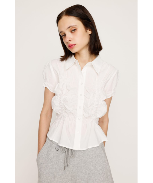 RANDOM SHIRRING S/SLEEVE トップス