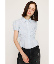 RANDOM SHIRRING S／SLEEVE トップス