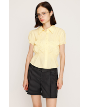 RANDOM SHIRRING S／SLEEVE トップス