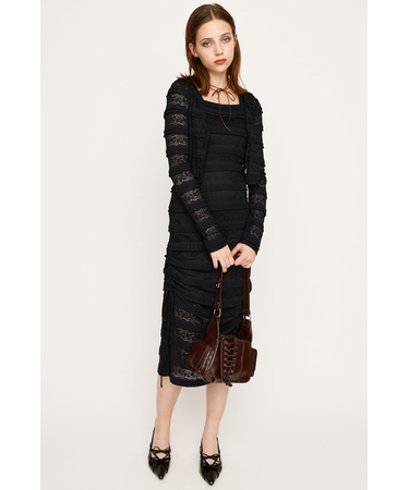 FRONT BUTTON LACE 2P ロングワンピース