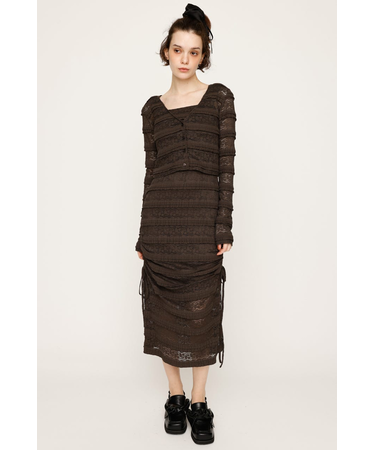 FRONT BUTTON LACE 2P ロングワンピース