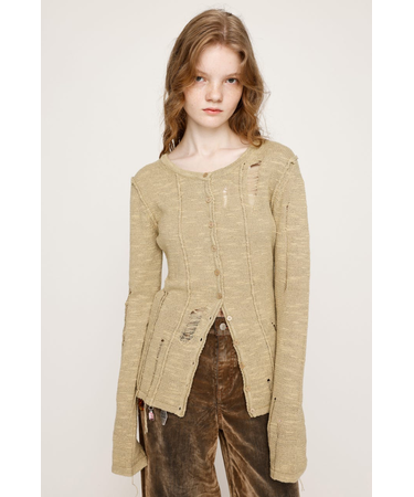 FRONT BUTTON CRASH カーディガン