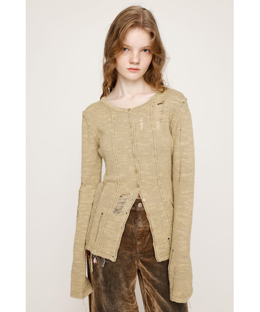 FRONT BUTTON CRASH カーディガン