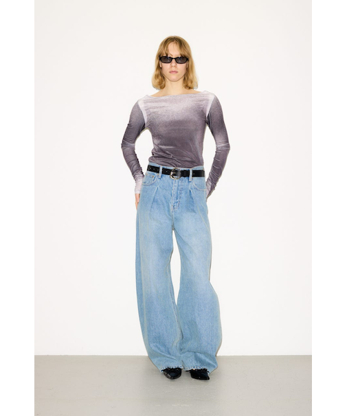 【THROW】FADE VELOURS B／N トップス