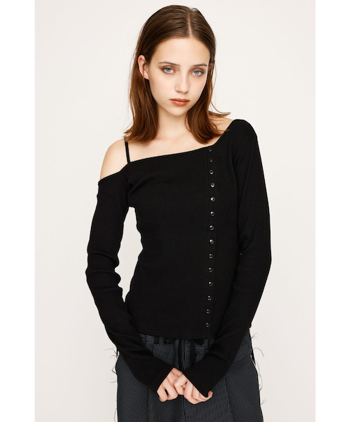 ASYMMETRY BUTTON トップス