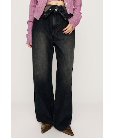 LAYERED STRAIGHT DENIM パンツ
