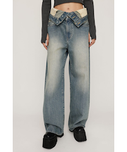 LAYERED STRAIGHT DENIM パンツ