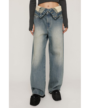 LAYERED STRAIGHT DENIM パンツ