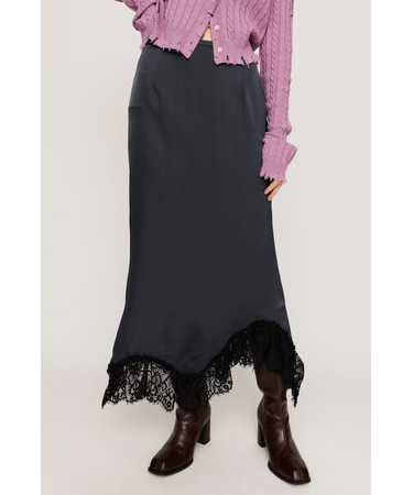 LACE SATIN ロングスカート