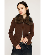 F／FUR COLLAR KNIT トップス