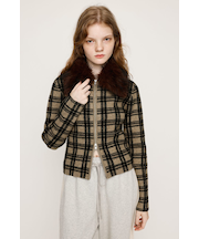 F／FUR COLLAR KNIT トップス