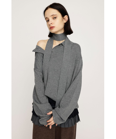 HG KNIT ASYMMETRY トップス