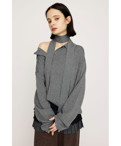 HG KNIT ASYMMETRY トップス