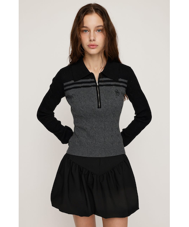 CABLE COLLAR KNIT トップス