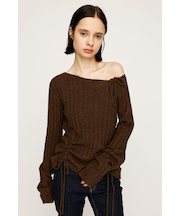 GATHER RIBBON KNIT トップス