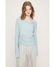 GATHER RIBBON KNIT トップス