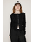 FRONT BUTTON CUT RIB トップス