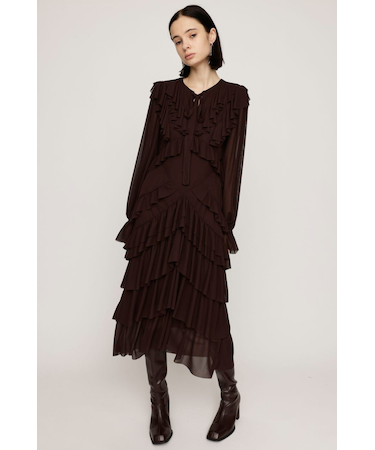 SHEER FRILL L／ドレス