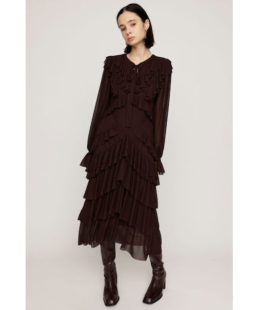 SHEER FRILL L／ドレス