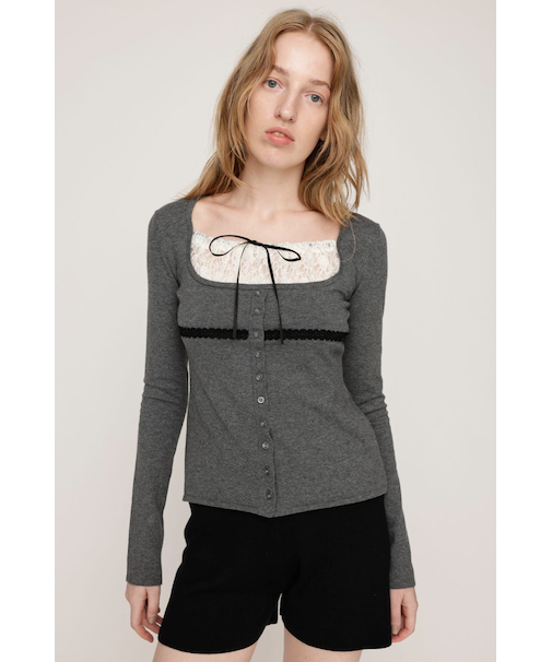 LACE DOCKING KNIT トップス