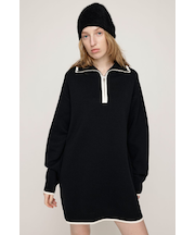HALF ZIP HN KNIT ショートワンピース