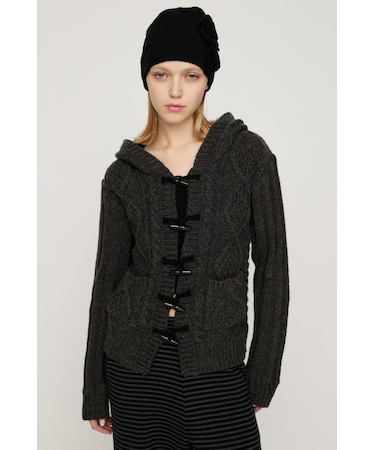 TOGGLE BUTTON CABLE KNIT カーディガン