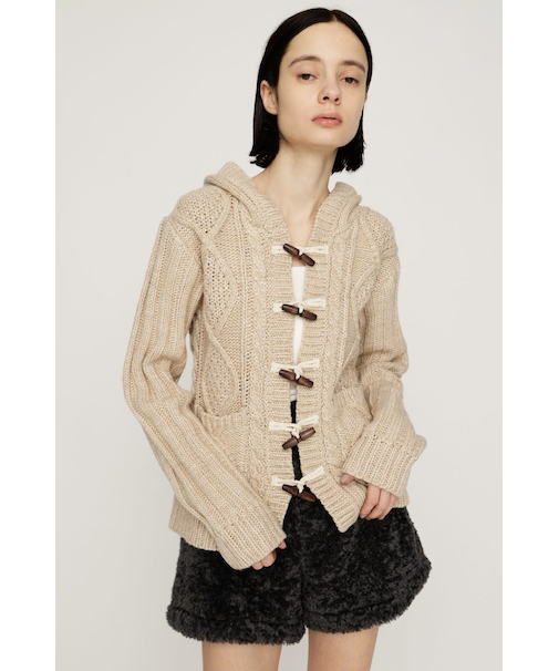 TOGGLE BUTTON CABLE KNIT カーディガン