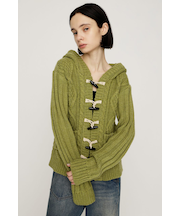 TOGGLE BUTTON CABLE KNIT カーディガン